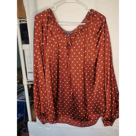 Matty M Orange and White Polka Dots Size XL - Picture 1 of 4